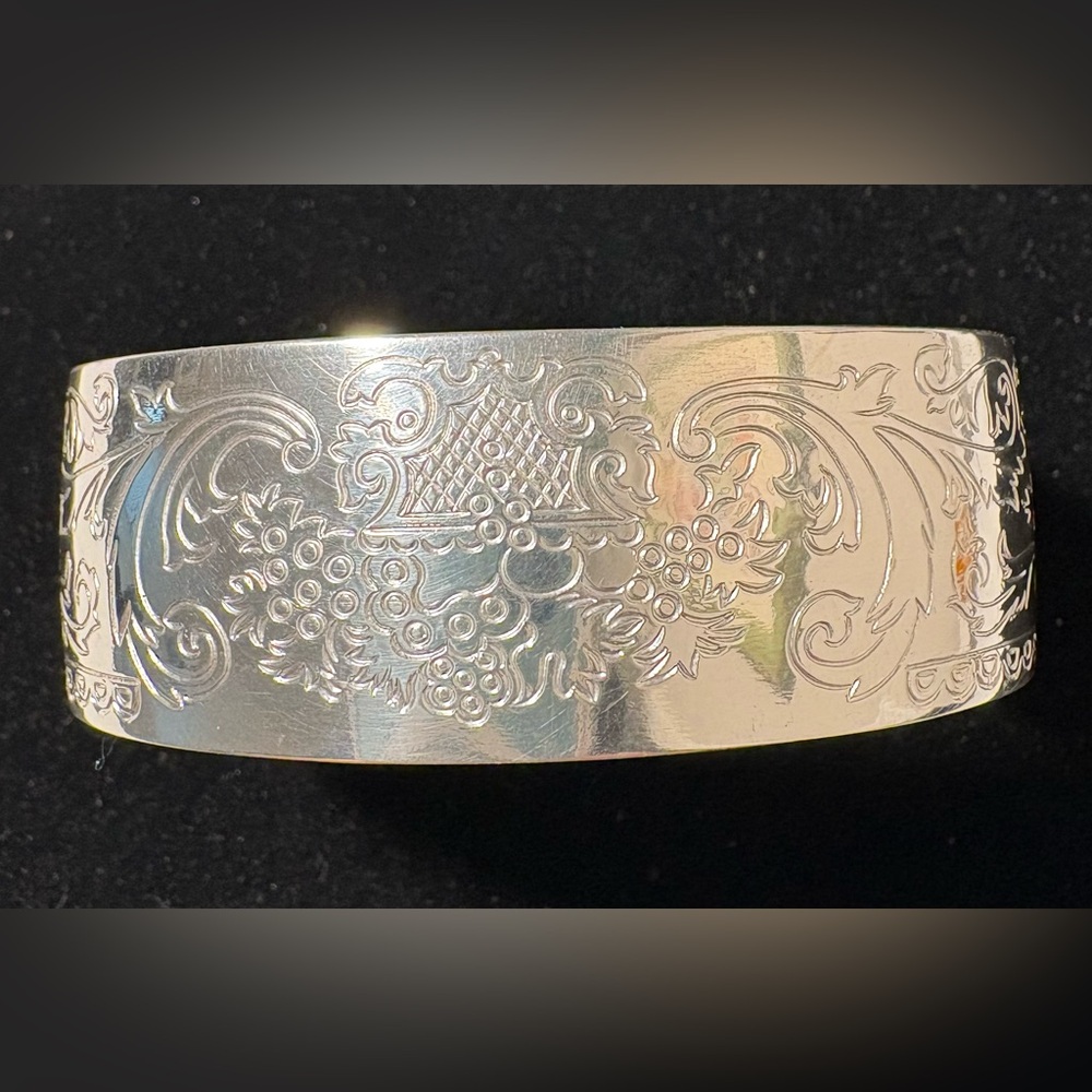 Kirk Stieff Pewter Engraved Design Cuff Bracelet - Picture 2 of 8
